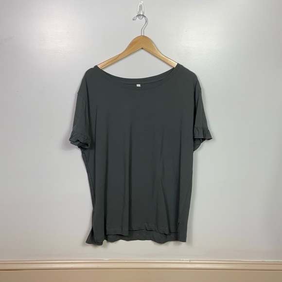 CREW neck top with ruffle sleeves - Picture 1 of 6